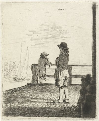 Limanda bekleyen iki denizci by Louis Bernard Coclers