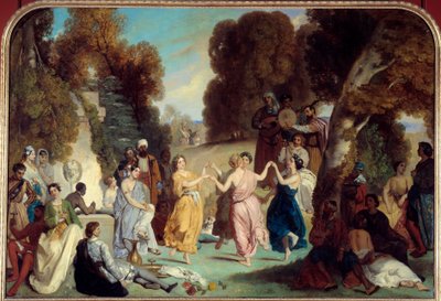 İlham Perilerinin Dansı, Louis Boulanger (1806-1867) 1851 Güneş. 2.2x3.25 m Paris, Karnaval Müzesi by Louis Boulanger