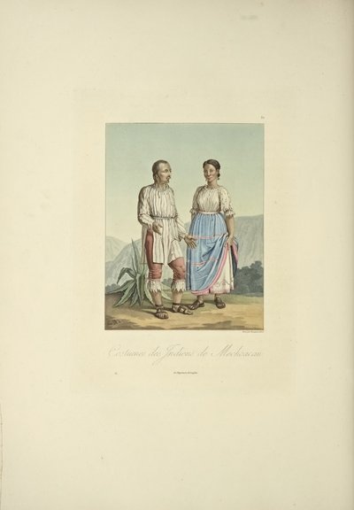 Mechoacan Kızılderililerinin kostümleri, Alexander von Humboldt ve Aime Bonpland tarafından 
