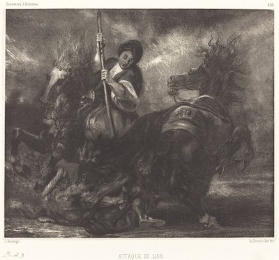 aslan saldırısı by Louis Candide Boulanger
