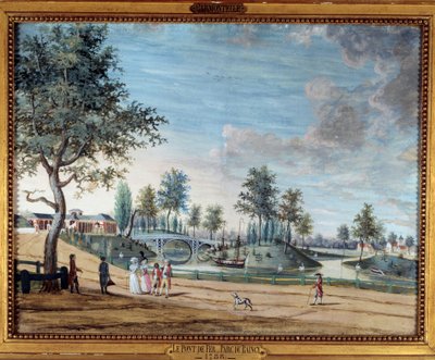 Parc du Raincy'deki Demir Köprü'nün görünümü by Louis Carrogis Carmontelle
