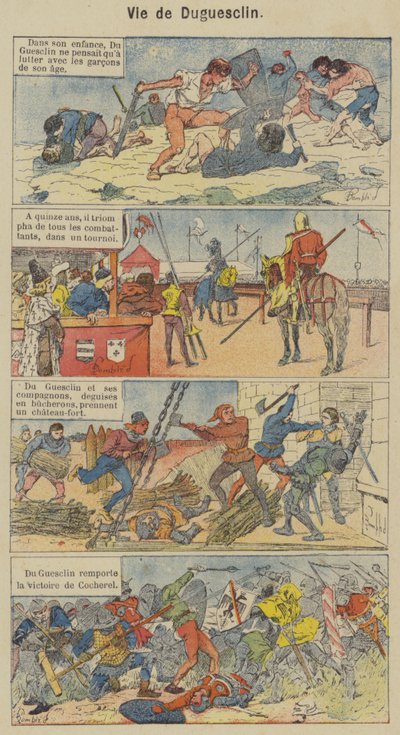 Vie de Duguesclin (renkli taş) by Louis Charles (after) Bombled