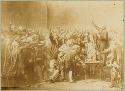 Tenis Kortu Yemini, 20 Haziran 1789 (sepya fotoğrafı) by Louis Charles Auguste (after) Couder