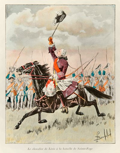 Bombled Louis (1862 - 1927); The Chevalier de Levis (Francois Gaston de Levis 1719 - 1787) at the Battle of Sainte Foy in 1760 against the English; Eugene Guenin