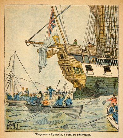 Illustration by Bombled Louis (1862-1927) from the book “The Memorial of Saint Helene” by Count Emmanuel de Las Cases (1766-1842): The Emperor Napoleon aboard the Bellerophon arrived in Plymouth in 1815, Private Collection by Louis Charles Bombled