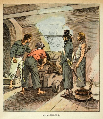 Illustration by Bombled Louis (1862-1927) from the book “The Memorial of Saint Helene” by Count Emmanuel de Las Cases (1766-1842): French Mariners between 1805 and 1815, Private Collection by Louis Charles Bombled