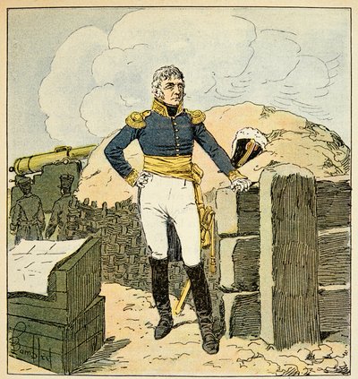 Illustration of Bombled Louis (1862-1927) from the book “The Memorial of Saint Helene” by Count Emmanuel de Las Cases (1766-1842): Portrait of marechal Francois Joseph Lefebvre (1755-1820), Duke of Dantzig, Private Collection by Louis Charles Bombled