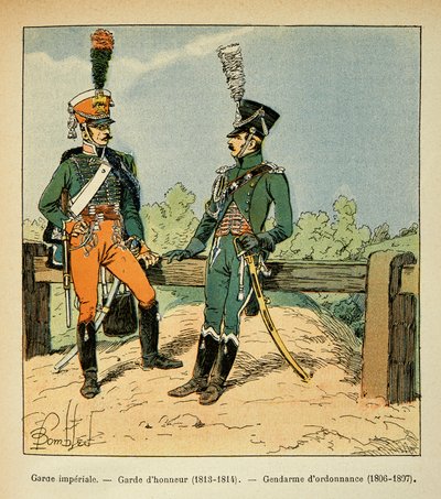 Illustration of Bombled Louis (1862-1927) from the book “The Memorial of Saint Helene” by Count Emmanuel de Las Cases (1766-1842): The Imperial Guard: Guard of Honour (1813 - 1814) and Constable of Ordinance (1806 - 1807), Private Collection by Louis Charles Bombled
