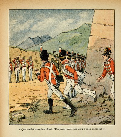 Illustration of Bombled Louis (1862-1927) from the book “The Memorial of St. Helene” by Count Emmanuel de Las Cases (1766-1842): Emperor Napoleon greets by the garrison of St. Helene, Private Collection by Louis Charles Bombled