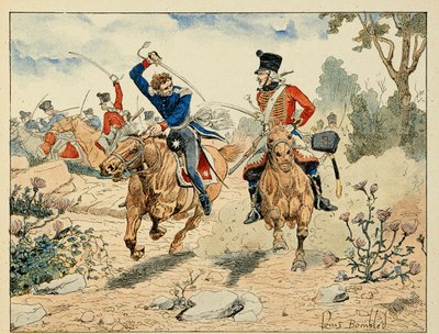 Illustration taken from the book “The Heros of the Siecle””, anecdotal recits by Dick de Lonlay and illustrated by Louis Bombled (1862-1927) by Louis Charles Bombled