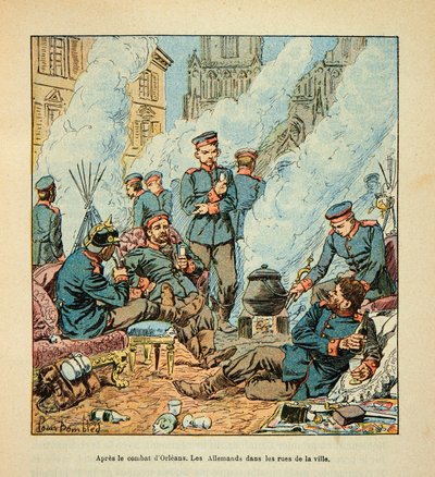 L'Armee de la Loire, Eugene Sergent, dit Grenest, resimleyen Louis Bombled (1862-1927) (Fransız-Alman Savaşı; 1870-1871 seferi): Almanlar 11 Ekim'de Orleans şehrini işgal etti by Louis Charles Bombled