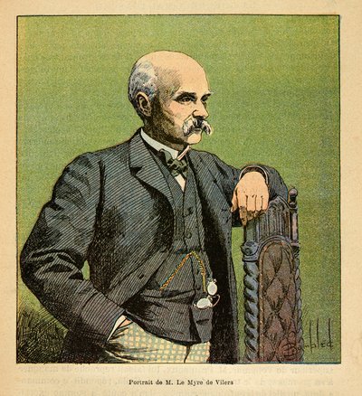 The War in Madagascar-Anecdotal History of the French Expeditions of 1885-1895 by Henri Galli dit Galllichet (1854-1922), illustrated by Louis Bombled (1862-1927): Portrait of M. Le Myre de Vilers (1833-1918) Resident general a Madagascar in 1886, Private  by Louis Charles Bombled