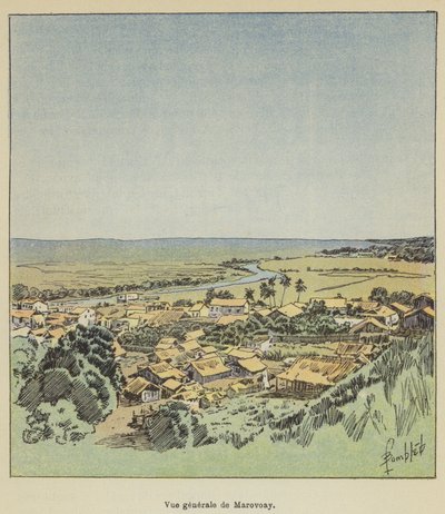 Marovoay'ın genel görünümü by Louis Charles Bombled