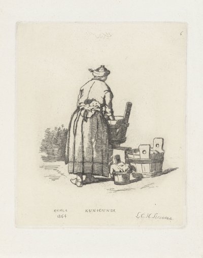 çamaşırcı Kunigunde (nesne üzerindeki başlık) by Louis Charles Hora Siccama
