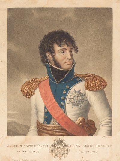 Joachim Murat (Joachim-Napoleon, Napoli ve Sicilya Kralı, Fransa Büyük Amirali) by Louis Charles Ruotte after Albert Jakob Frans Gregorius after Antoine Jean Gros