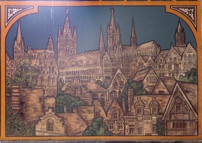 Tren istasyonu binası (Sint-Pietersstation). İç mekan. 1912. Giriş holü. by Louis Cloquet
