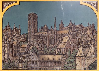 Tren istasyonu binası (Sint-Pietersstation). İç mekan. 1912. Giriş holü. by Louis Cloquet