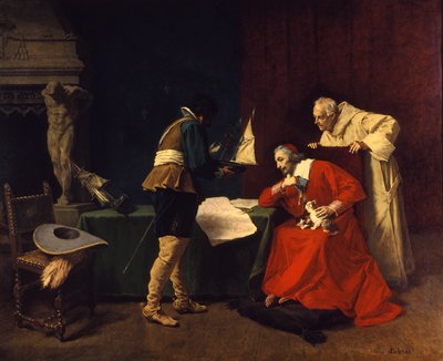 Richelieu, La Rochelle Kuşatması İçin Saldırı Planlarını İnceliyor by Louis Debras