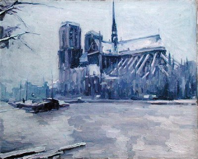 Sel sırasında Notre-Dame by Louis Degallaix