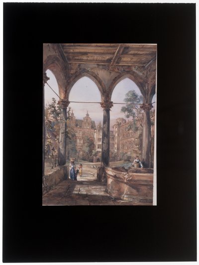 Heidelberg Kalesi'nin avlusu by Louis Desire Thienon