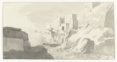 Gezicht op Polignano Şehrin Görünümü Polignano (nesne üzerine başlık) İtalya, Sicilya ve Malta'da Seyahatler - 1778 (dizi başlığı) by Louis Ducros