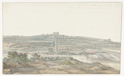 Malta'daki Boschetto'da bulunan Büyük Üstadın Vedala Sarayı'nın görünümü Vue de Boschetto, maison de plaisance du Grand-Maître, à 2 lieus de la ville de Malthe (nesne üzerindeki başlık) Voyage en Italie, en Sicile et à Malte - 1778 (dizi başlığ by Louis Ducros