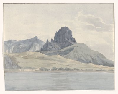 Spartivento Burnu'nun diğer tarafında Pentidatilo sahilinin görünümü Vue de la côte de Pentidatilo au delà du Cap de Spartivento (nesne üzerindeki başlık) Voyage en Italie, en Sicile et à Malte - 1778 (seri başlığı) by Louis Ducros