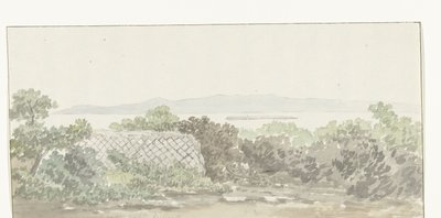 Brindisi'de Gezicht op de ruïne van het tiyatrosu Taranto Tiyatrosu'nun kalıntılarının görünümü (nesne üzerine başlık) İtalya, Sicilya ve Malta'da Geziler - 1778 (dizi adı) by Louis Ducros