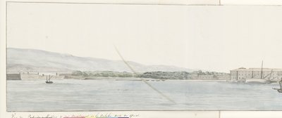 Gezicht op cenneti van Messina en bergen van Calabrië vanaf kade Messina Limanı ve Calabria Dağları'nın Rıhtımdan alınmış görünümü (nesne üzerindeki başlık) İtalya, Sicilya ve Malta'ya Yolculuk - 1778 (dizi başlığı) by Louis Ducros