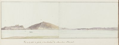 Gezicht op kust van Gaeta en mozole van Munatius Plancus (Lucio Munazio Planco) Vue de la côte de Gaëta ve du Tombeau de Munatius Plancus (nesne üzerindeki başlık) Voyage en Italie, en Sicile et à Malte - 1778 (seri başlığı) by Louis Ducros