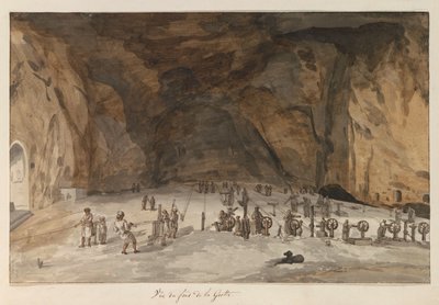 Grot Santa Maria Capella'nın İçi Mağaranın Altından Görünüm (nesne üzerindeki başlık) İtalya, Sicilya ve Malta'da Seyahatler - 1778 (dizi başlığı) by Louis Ducros