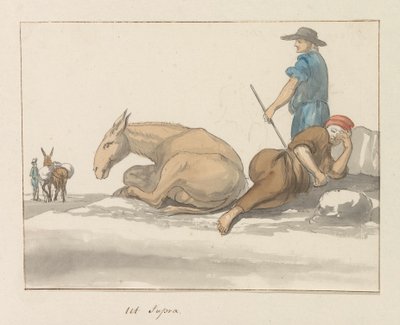 Gozo adasının geleneksel kostümleri Costume de Ghozo (nesne üzerindeki başlık) Voyage en Italy ve Sicile et à Malte - 1778 (seri başlığı) by Louis Ducros