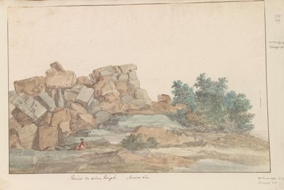 Resten van Zeus Olympus tempel bij Agrigento Aynı tapınağın kalıntıları. Second Sight (nesne üzerindeki başlık) İtalya, Sicilya ve Malta'da Seyahatler - 1778 (dizi başlığı) by Louis Ducros