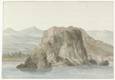 Rocher & Ville de Scilla en Calabre'nin kuzey tarafında denizden görülen Calabria bölgesindeki Scilla kayası ve kasabası; vue ödülü en mer, du côté du Nord (nesne üzerindeki başlık) Voyage en İtalya, en Sicile et à Malte - 1778 (seri başlığı) by Louis Ducros