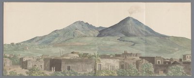 Vesuvius gezien vanaf Portici met lavastromen uit 1777, 1771 tr 1731 Portici'den 1777, 1771, 1731 lavlarıyla görülen Vezüv (başlık nesnede) İtalya, Sicilya ve Malta seyahatleri - 1778 (dizi başlığı) by Louis Ducros
