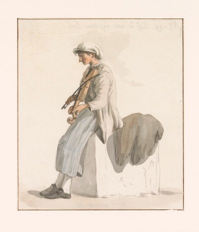 Zoon van kapitein Erié viool ile tanıştı Kaptan Erié'nin oğlu (nesne üzerindeki başlık) İtalya, Sicilya ve Malta'ya Yolculuk - 1778 (dizi başlığı) by Louis Ducros