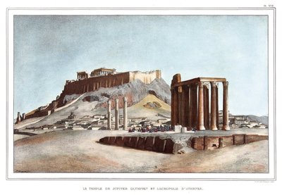 Olympian Jüpiter Tapınağı ve Atina Akropolü. “” Atina ve Konstantinopolis