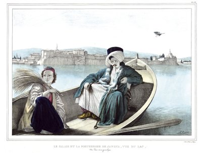 Gölden görülen Janina sarayı ve kalesi. Bir Türk ve bir genç Yunan. “” Atina ve Konstantinopolis