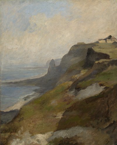 Cliffs of Normandy, 1850 dolayları (masonit üzerine monte edilmiş odun hamuru tahtası üzerinde yağ) by Louis Eugene Gabriel Isabey