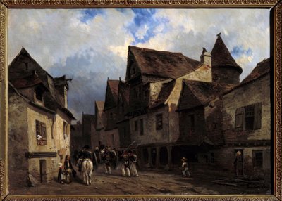 Breton köyü sokak boyama Louis Gabriel Eugene Isabey (1803-1886) 19. yüzyıl Orleans, Güzel Sanatlar Müzesi by Louis Eugene Gabriel Isabey