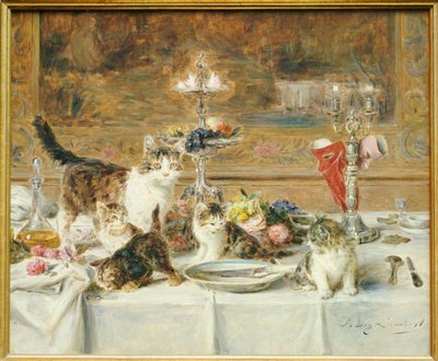 Yemekten Sonra Misafirler by Louis Eugene Lambert