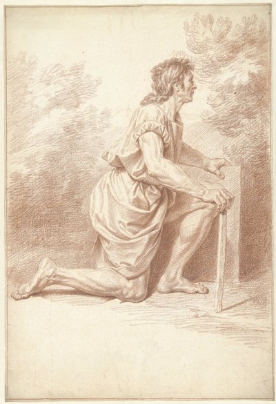 Sağda diz çökmüş adam by Louis Fabritius Dubourg