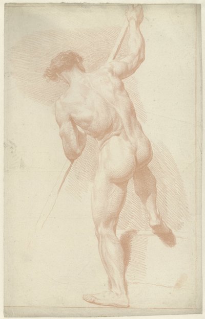 Erkek çıplak, ayakta, arkadan bakıldığında by Louis Fabritius Dubourg