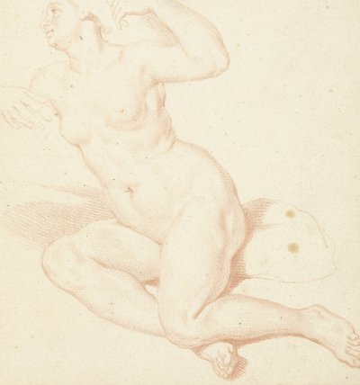 Oturan çıplak bir kadın çalışması by Louis Fabritius Dubourg