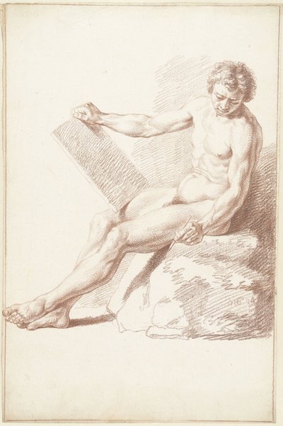 Akademide ressam olarak çıplak oturmak by Louis Fabritius Dubourg