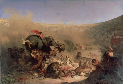 Romalılar Tarafından Canavarlara Atılan Hristiyanlar by Louis Felix Leullier