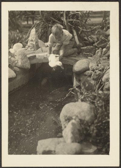[Boy and Duck] by Louis Fleckenstein