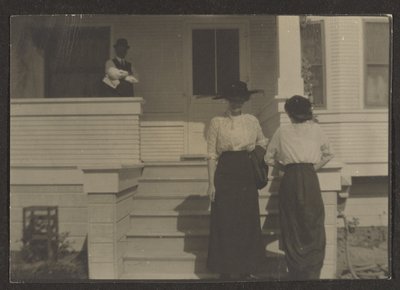 [Figures on a Porch] by Louis Fleckenstein