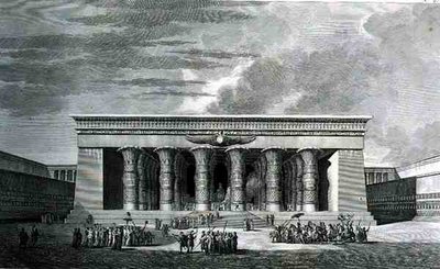 Büyük bir Mısır Tapınağının Restorasyonu, Pierre Nicolas Ransonette (1745-1810) tarafından 