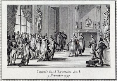 Consulate: “” Napoleon Bonaparte (1769-1821) at the meeting of Saint Cloud on the 18 brumaire (9/11/1799)” The Coup d